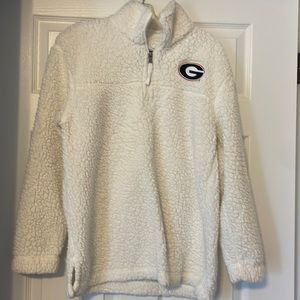 Ladies Georgia Bulldogs Sherpa Pullover - Small